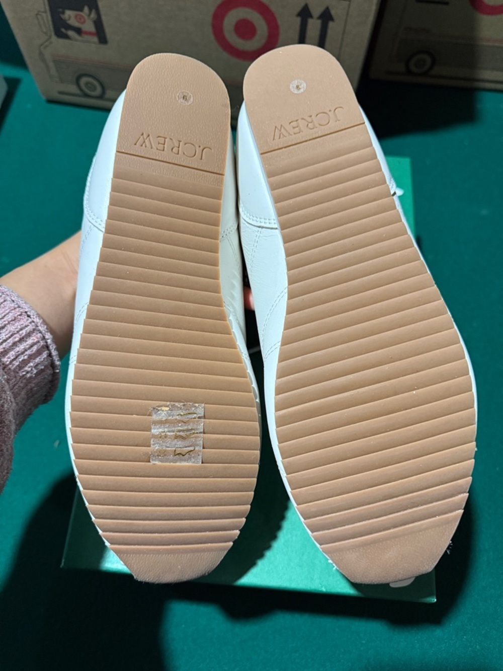 J. Crew White Leather Low-Profile Lace-Up Sneakers with Tan Toe - Picture 3 of 6